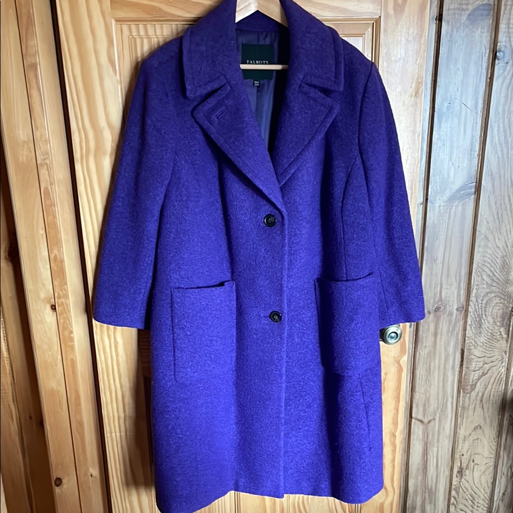 Vintage Talbots Wool Trench Coat With Notched Lapel And Oversized Fit 22wp